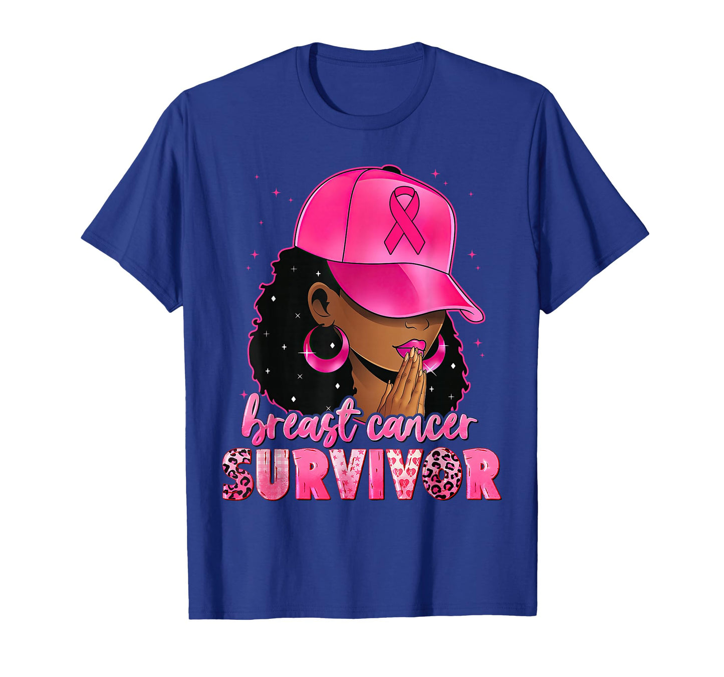 Breast Cancer Survivor Black Women Afro African Christian T-Shirt