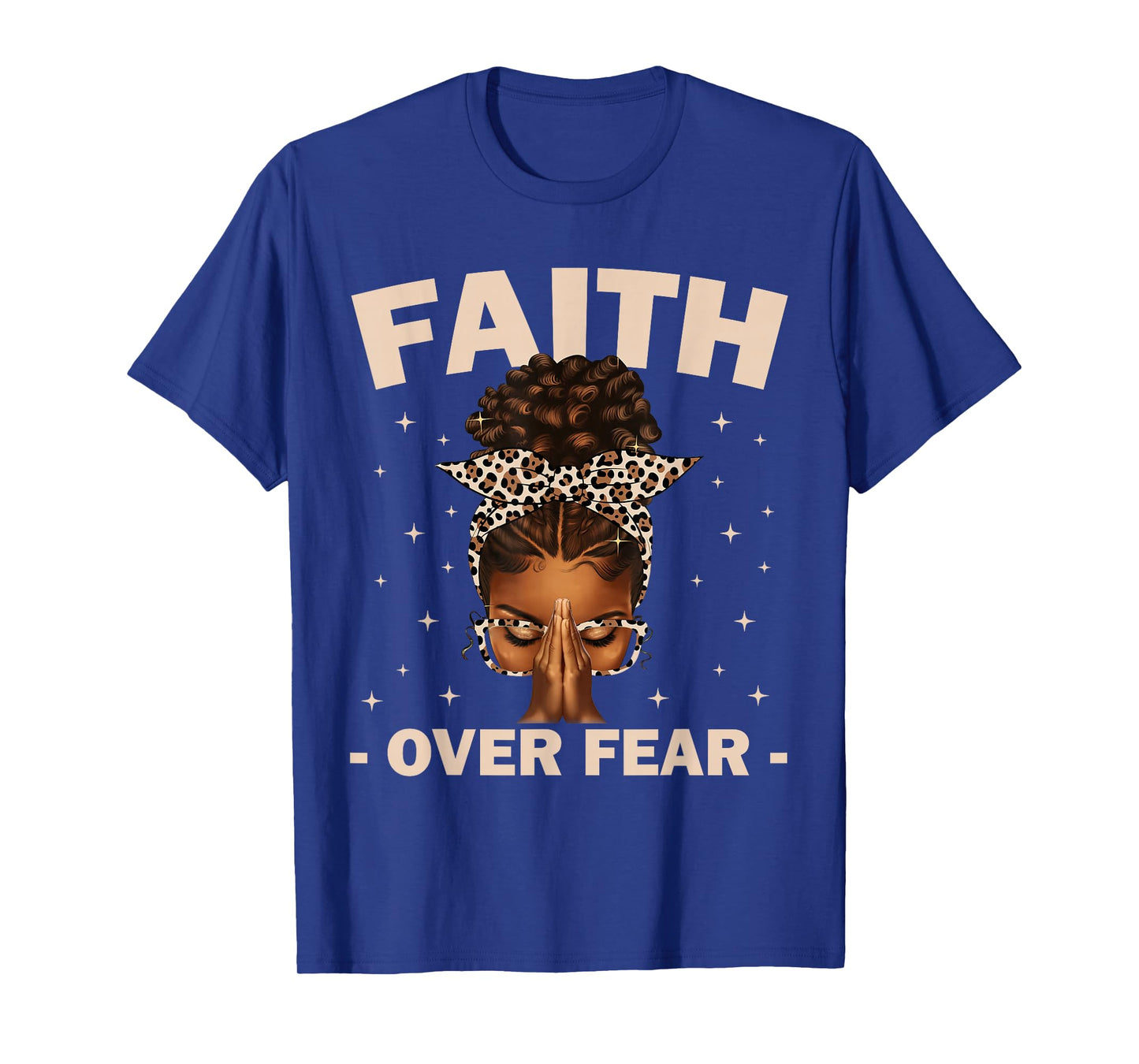 Faith Over Fear Black Women Afro Christian African American T-Shirt