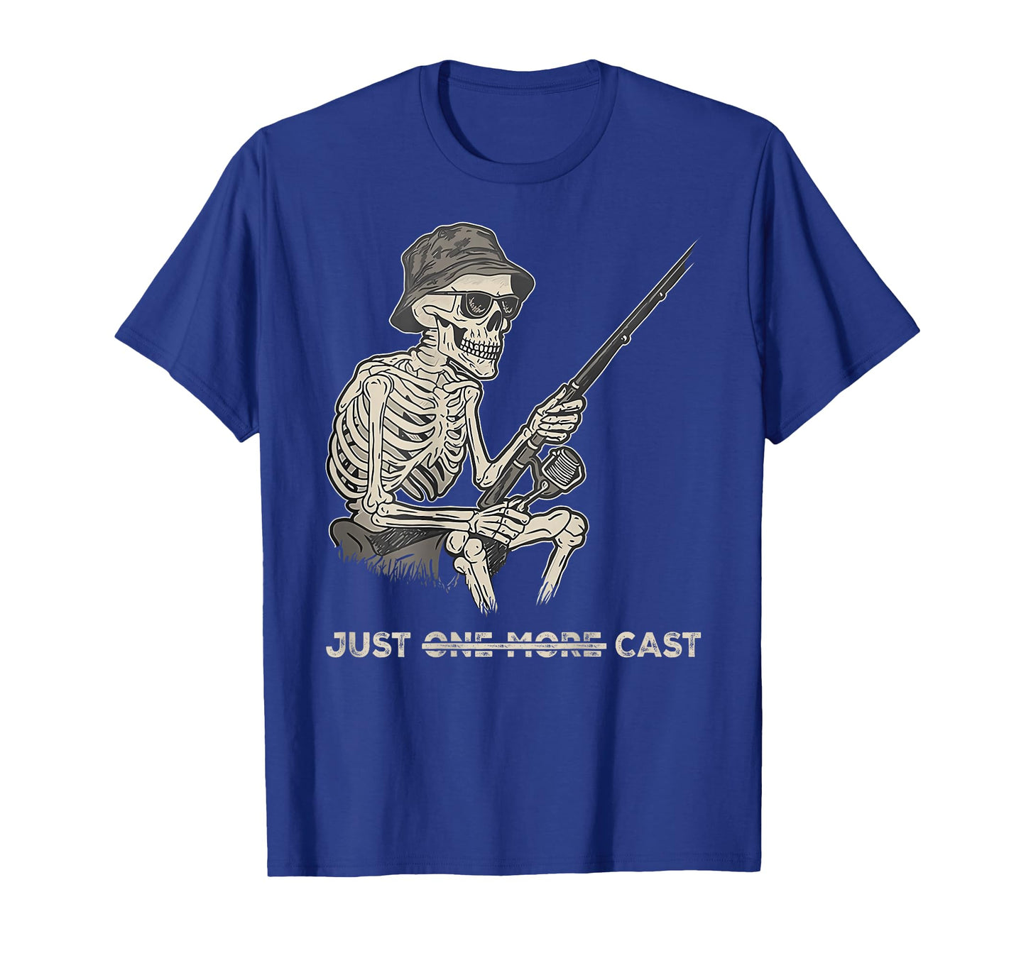 Just One More Cast - Fisherman Skeleton Fishing Lover (BACK) T-Shirt