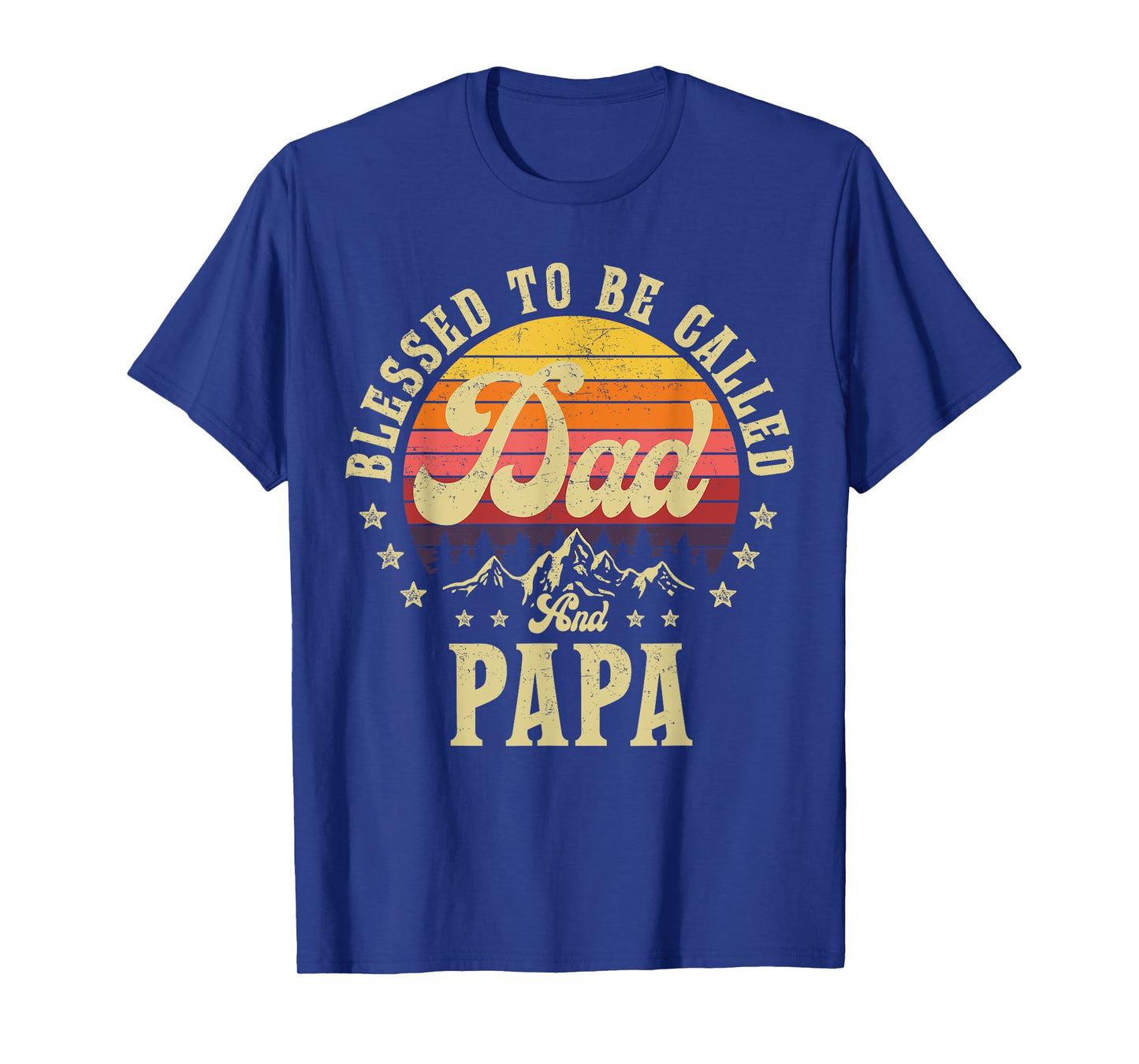 Blessed To Be Called Dad And Papa Gifts Vintage Emblem T-Shirt