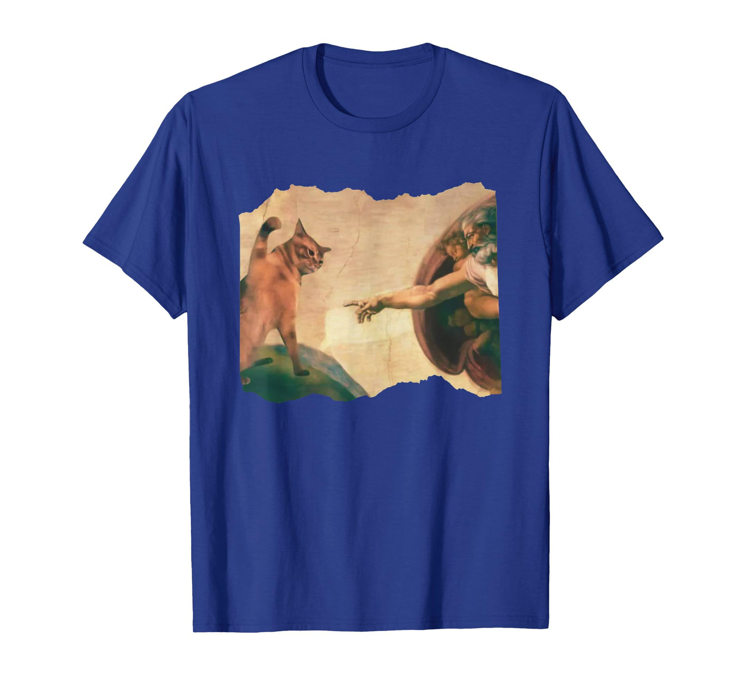 Funny Cat Swatting God's Hand Parody Cat The Divine Swipe T-Shirt for Men Women