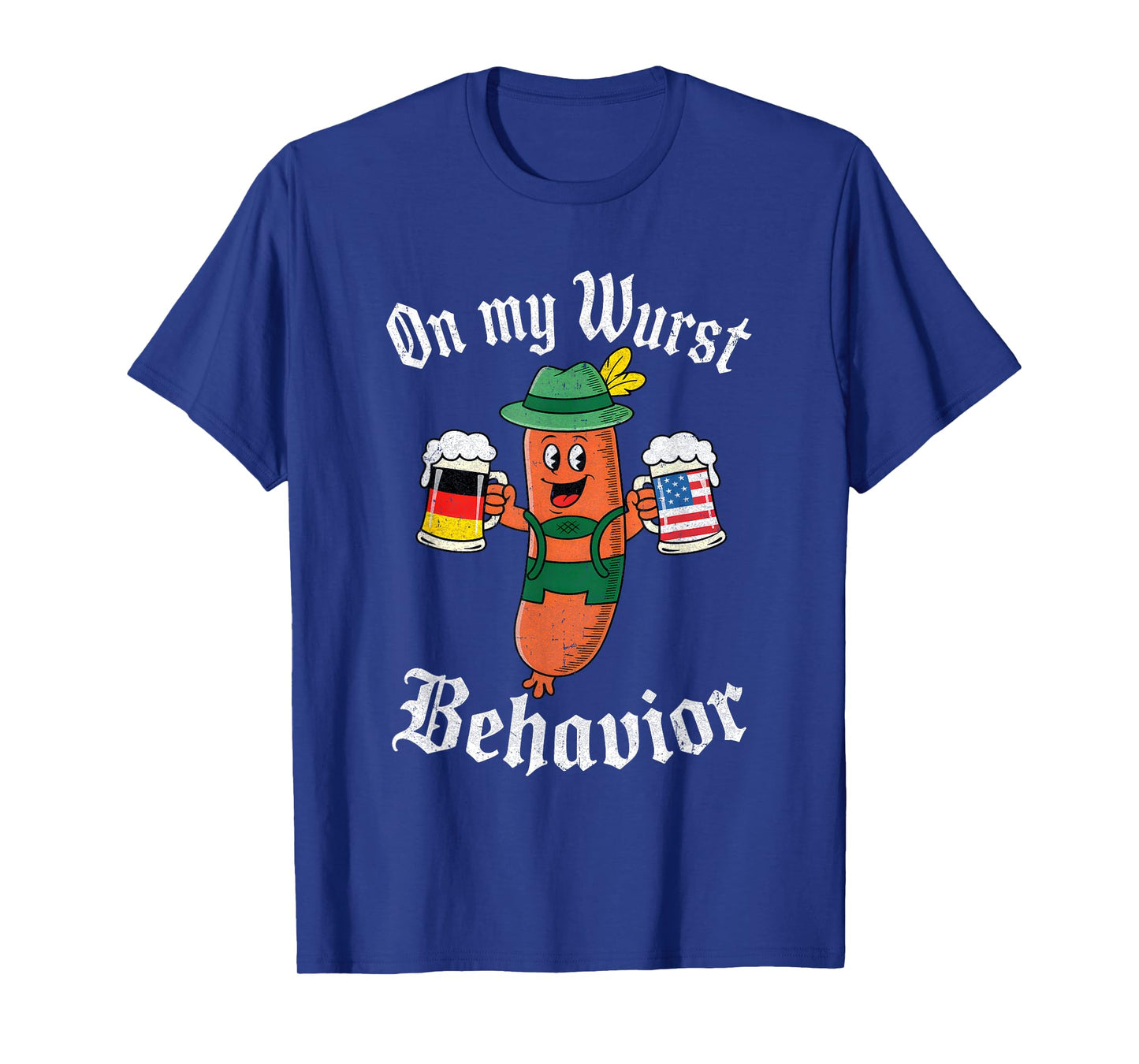 Oktoberfest On My Wurst Behavior Funny German Sausage Men T-Shirt