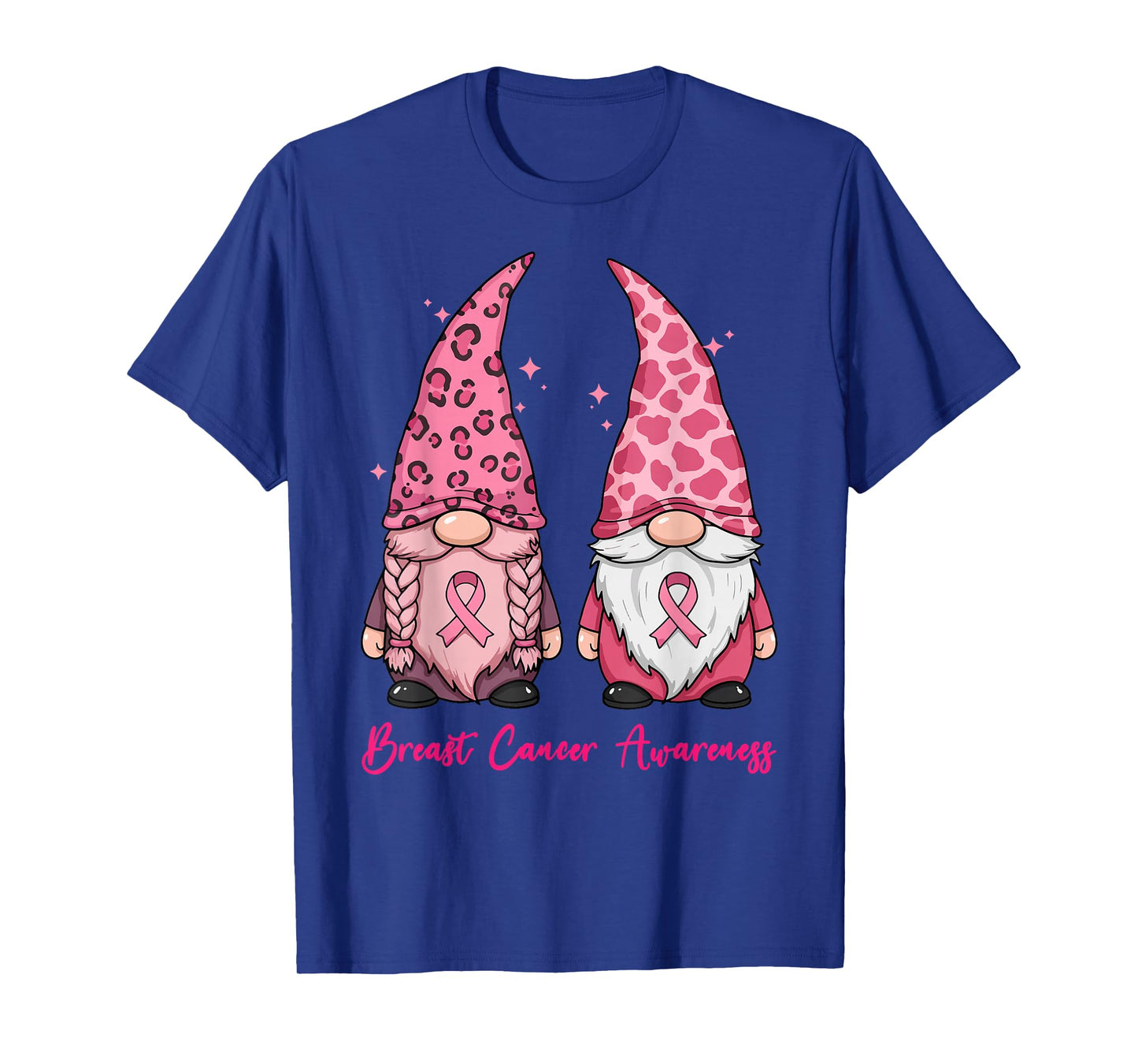 in October We Wear Pink Ribbon Gnome Breast Cancer Awareness T-Shirt