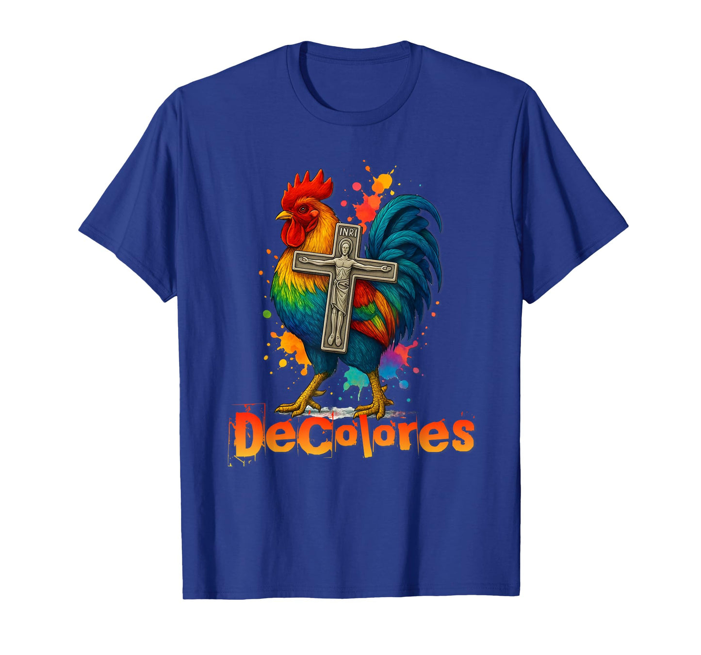 DeColores Cursillo Rainbow Rooster Catholic T-Shirt