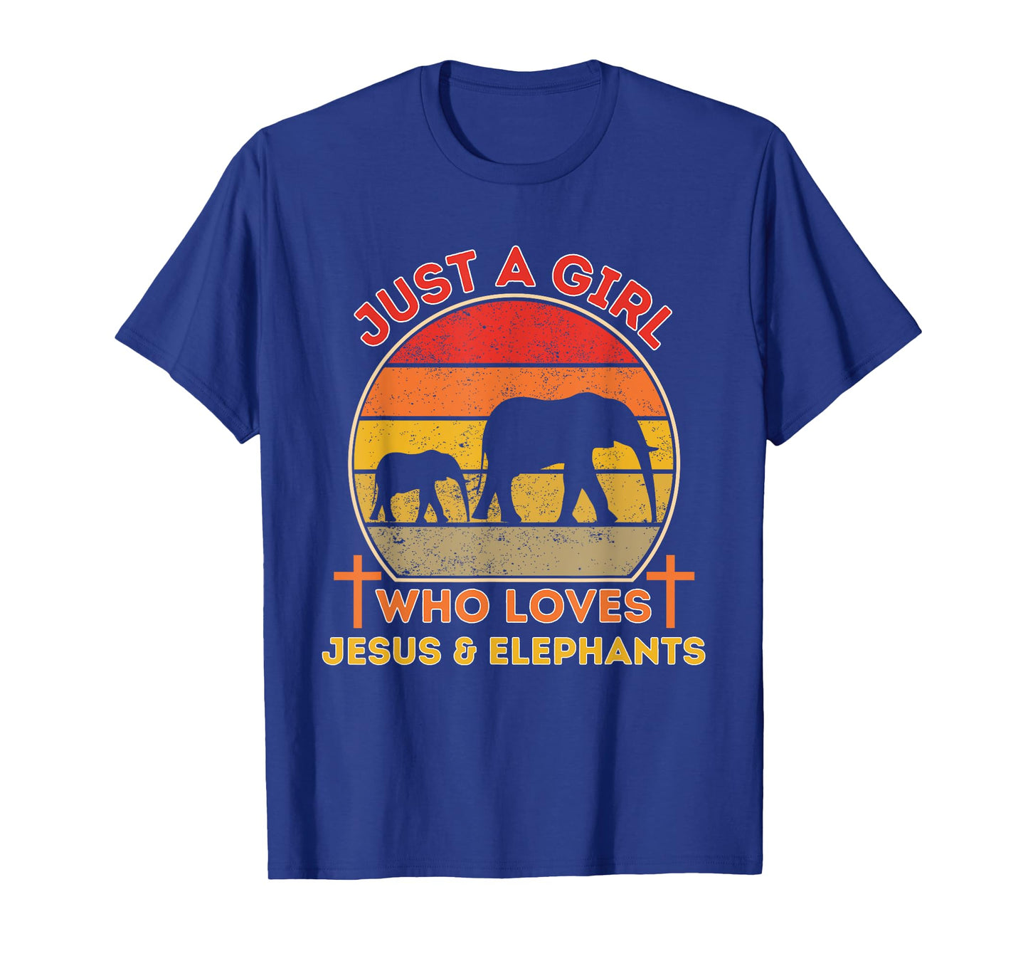 Just A Girl Who Loves Jesus And Elephants - Retro Christian T-Shirt