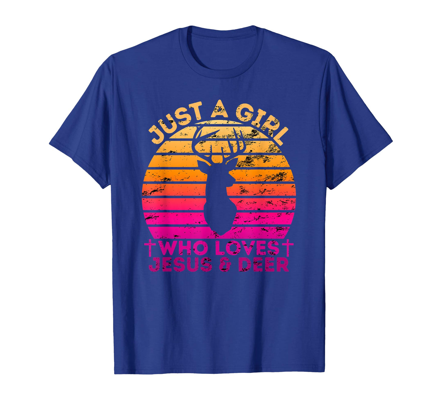 Girl Who Loves Jesus And Deer - Christian Woman T-Shirt