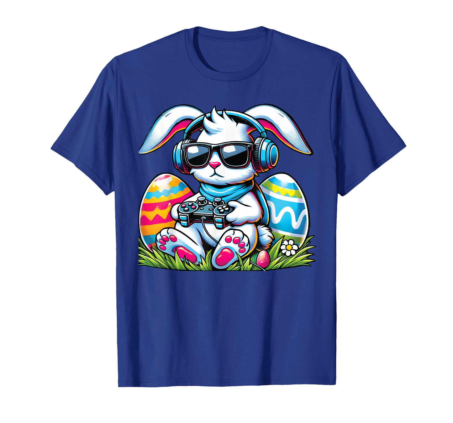 Happy Easter Bunny Playing Game Funny Boys Girls Kids Gamer T-Shirt
