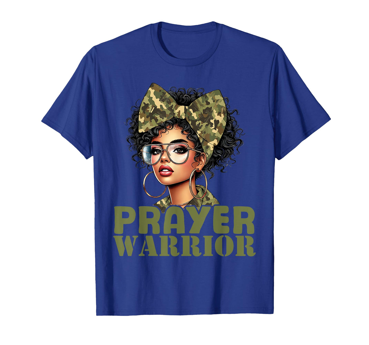 Praying Black Woman Afro Christian Sayings Prayer Warrior T-Shirt