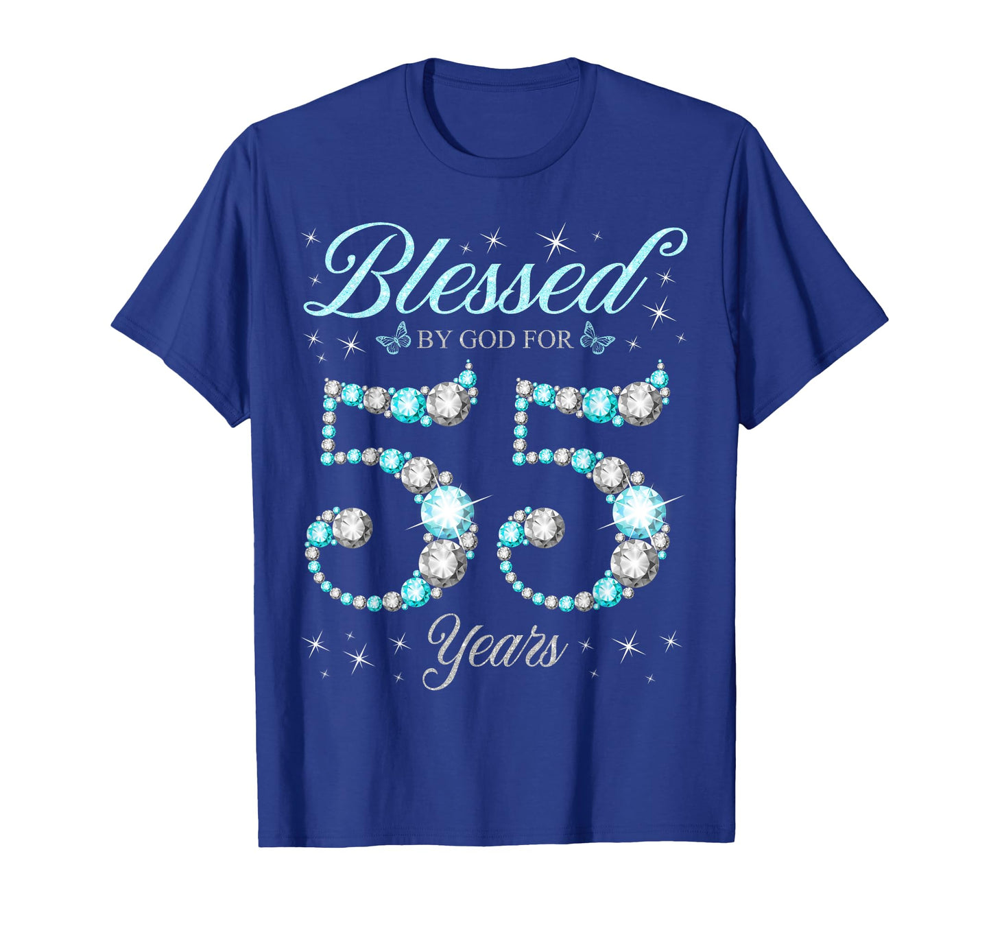 Blessed By God For 55 Years Old 55th Birthday B-Day Party T-Shirt