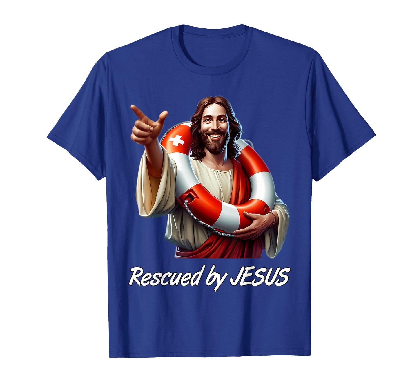 Rescued By Jesus Funny Life Float Preserver T-Shirt