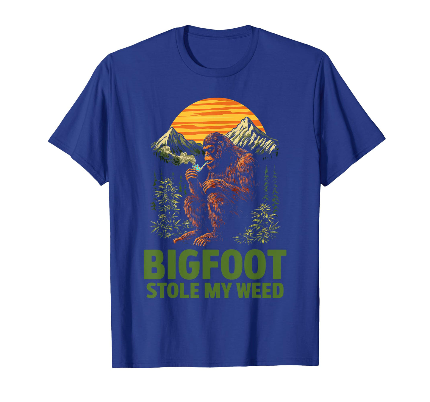 Funny Bigfoot Stole My Weed 420 Marijuana Retro Vintage Men T-Shirt