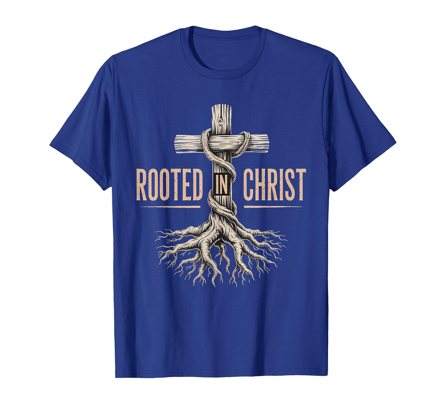 Rooted in Christ Jesus Christian Faith Cross T-Shirt