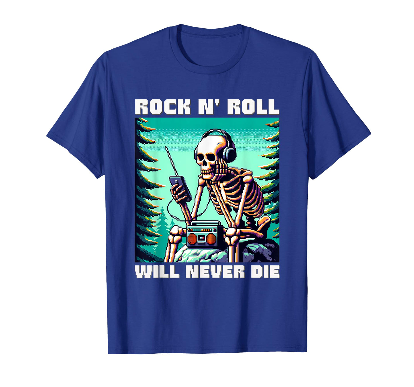 Rock And Roll Soul Will Never Die - Rock n' Roll Skeleton T-Shirt