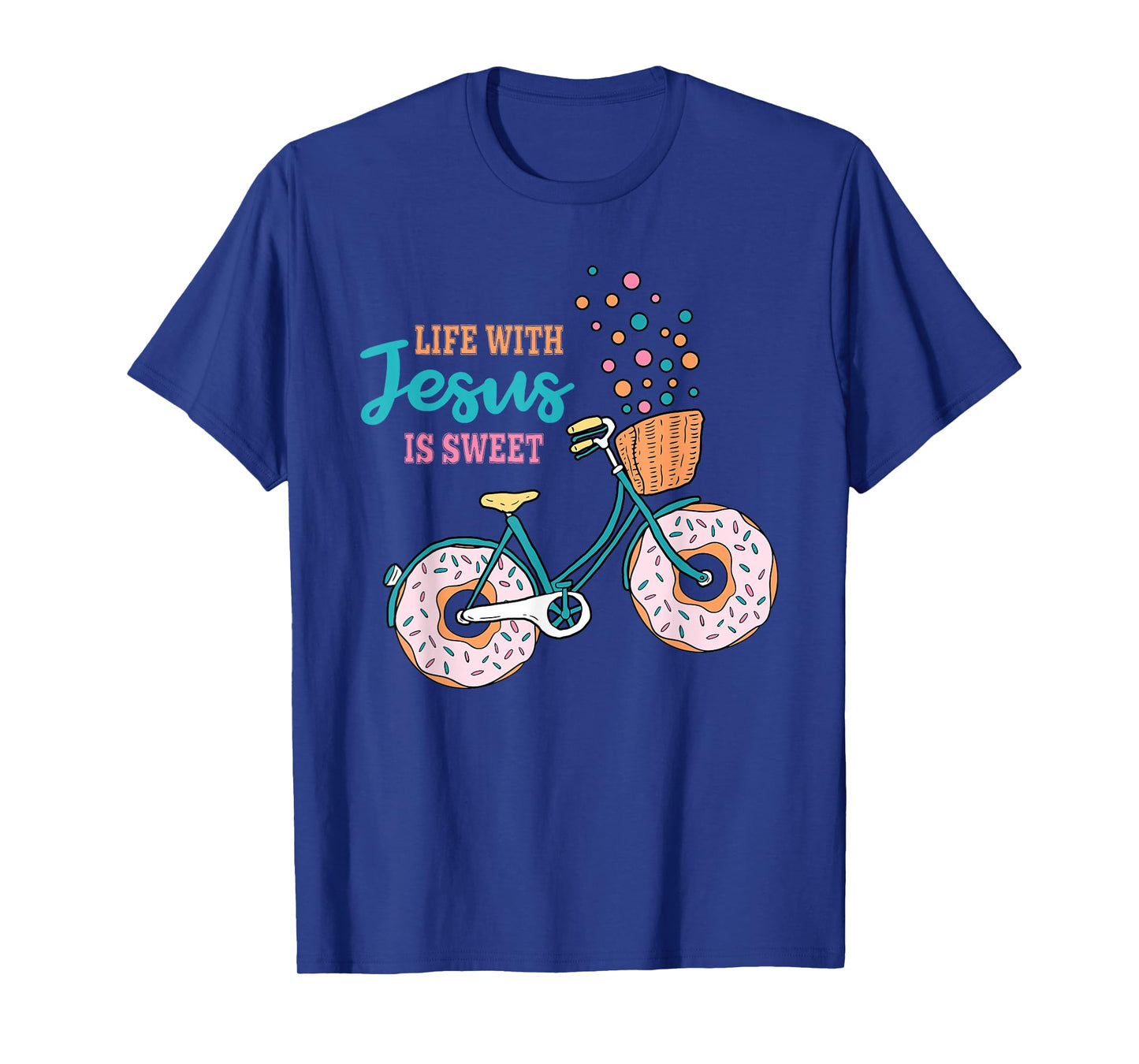 Life with Jesus is Sweet Funny Donut Christian T-Shirt