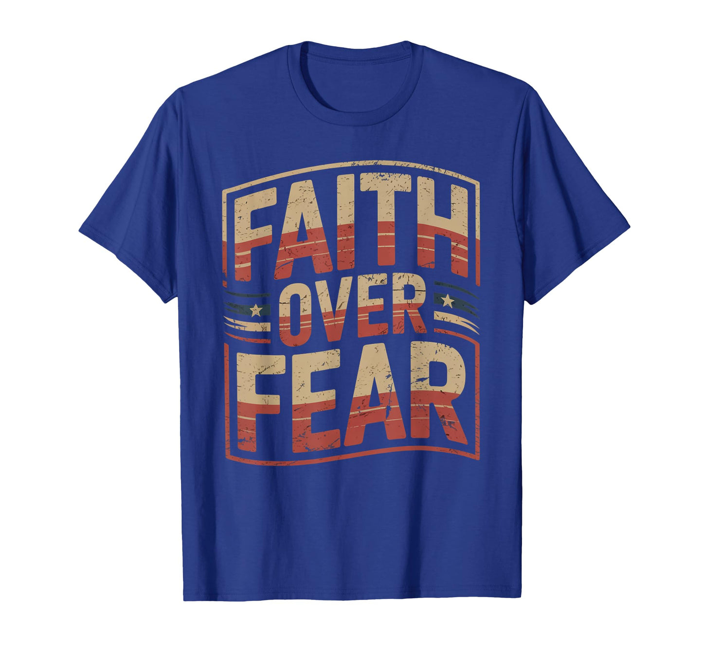 America Pride US Flag Faith Over Fear Prayer T-Shirt