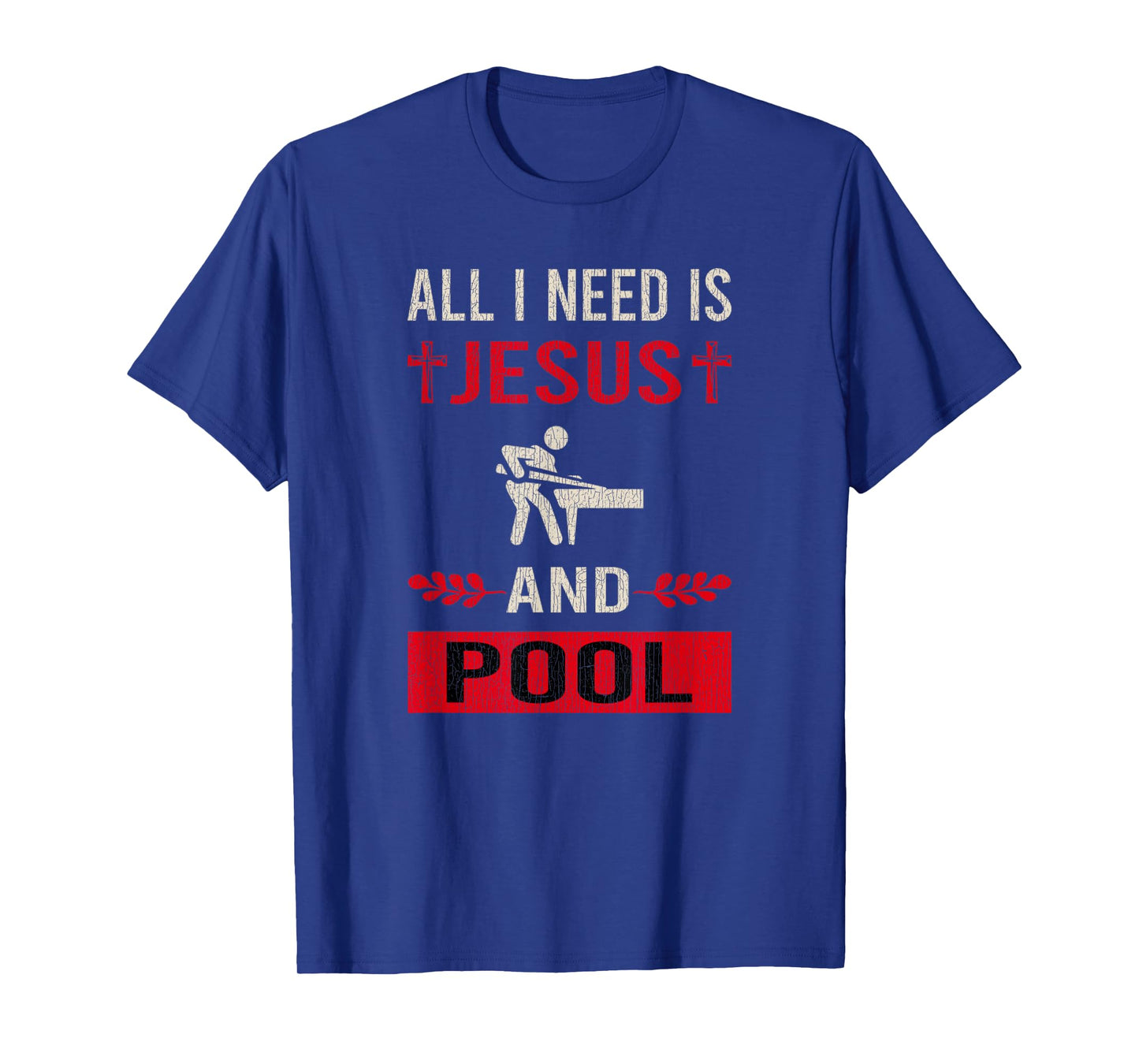 Vintage I Need Jesus And Pool Billiards Funny Game Relax T-Shirt