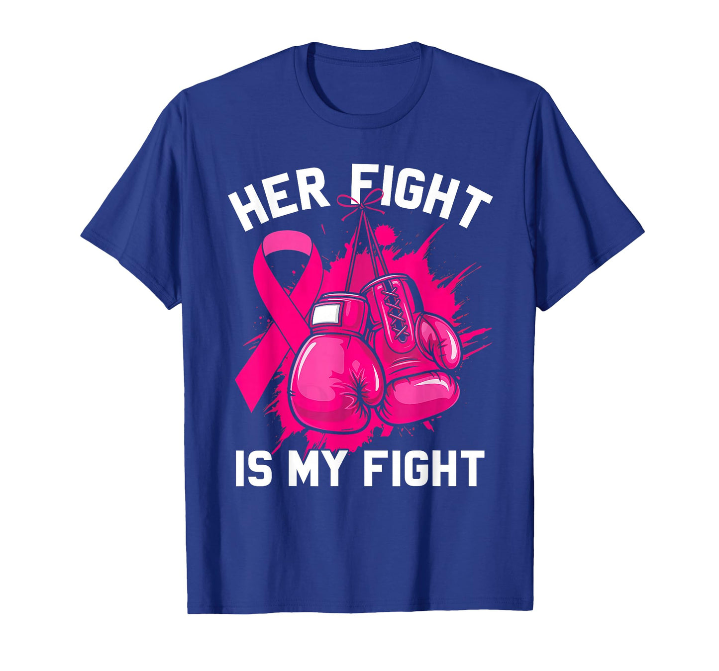 Breast Cancer Awareness Husband Support Squad Boxing Gloves T-Shirt
