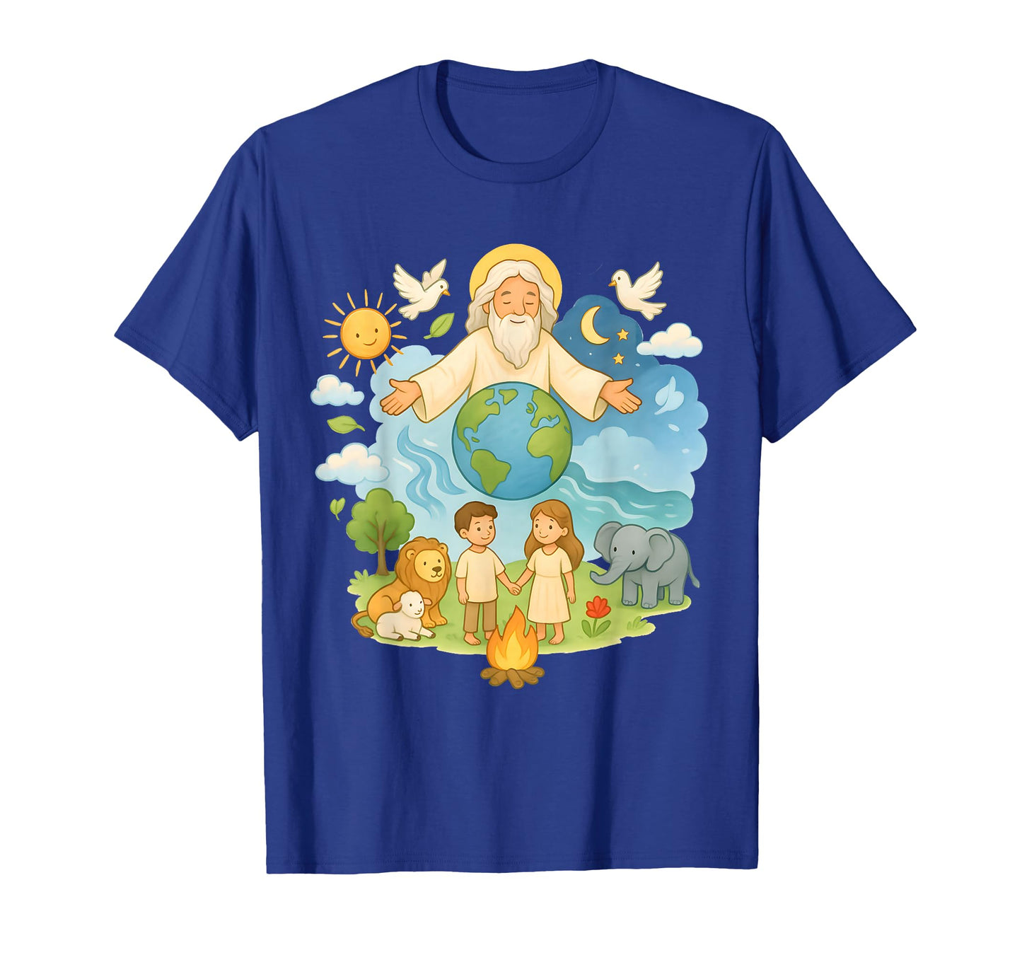 Creation Story for Kids - Bible Art Faith Family Design T-Shirt
