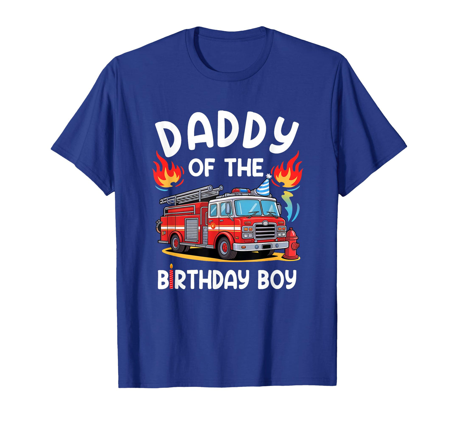 Daddy Of The Birthday Boy Fire Truck Firefighter 1St Party T-Shirt