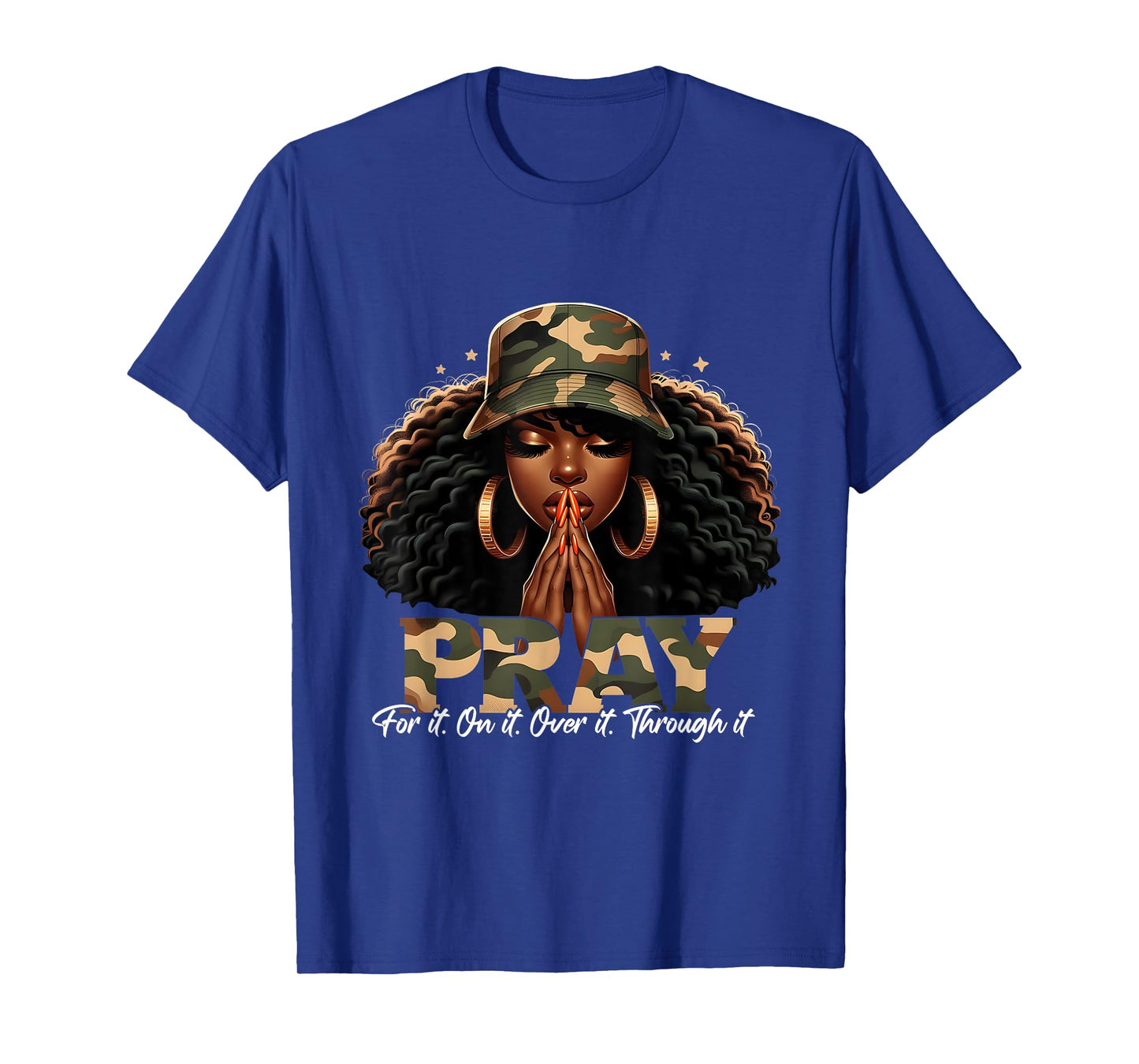 Faith Camo Pray Christian Inspirational Black Woman T-Shirt