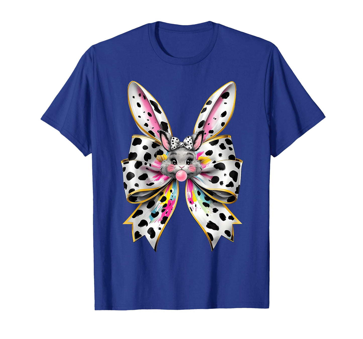 Cute Easter Bunny Face Coquette Bow Easter Day Girls Women T-Shirt