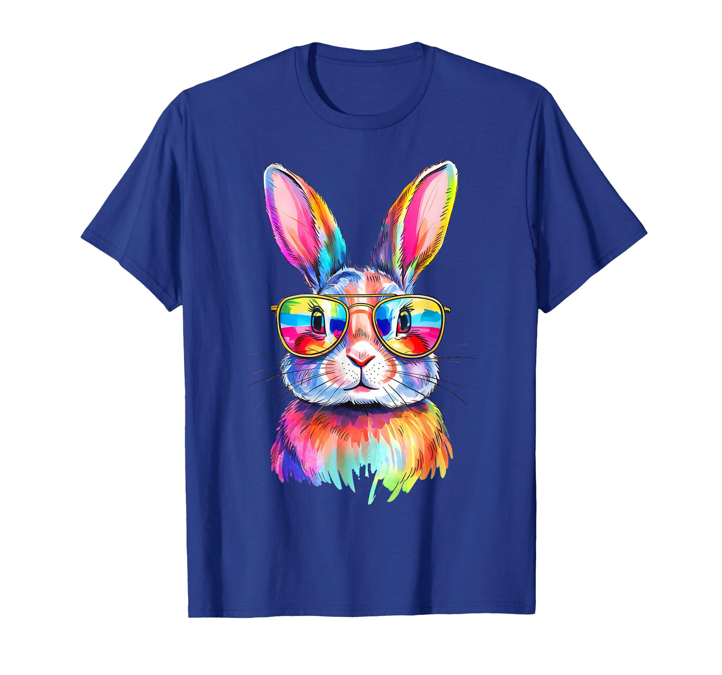 Funny Bunny Easter Rabbit Sunglasses Tie Dye Men Women Kids T-Shirt