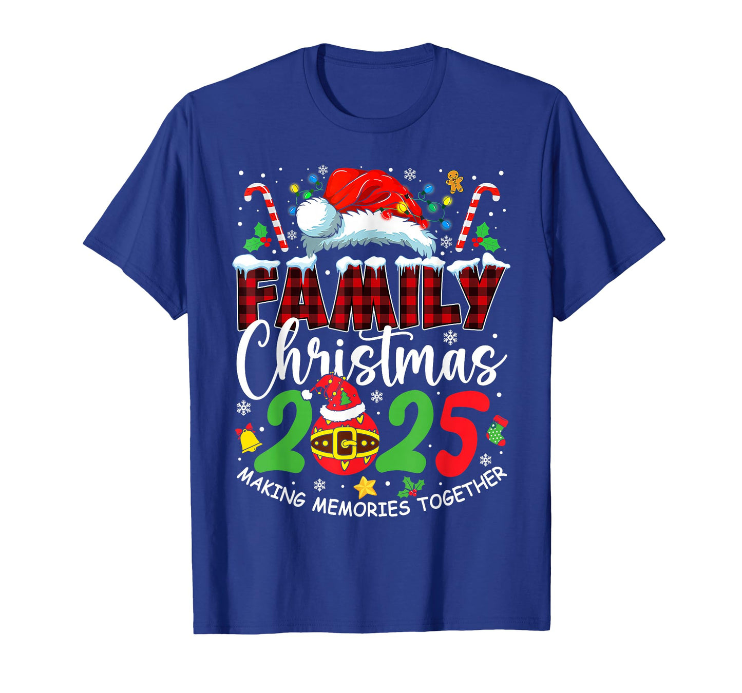 Family Christmas 2025 Matching Squad Santa Elf Funny Xmas T-Shirt