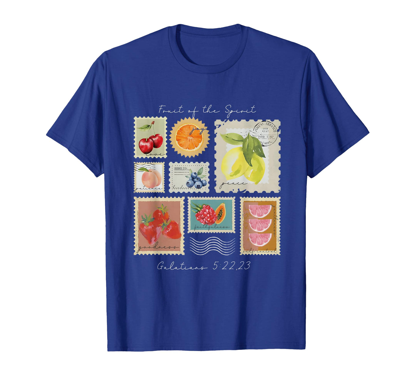 Fruit of The Spirit Summer Fruit Stamp Faith Based Christian T-Shirt