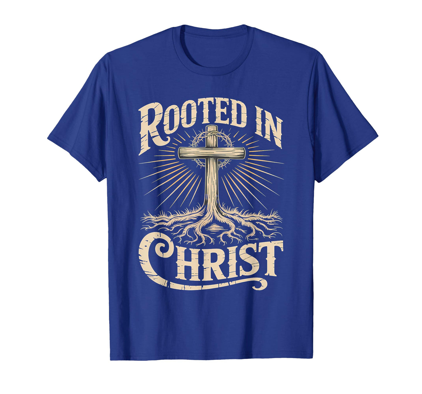 Rooted in Christ Jesus Christian Faith Cross T-Shirt