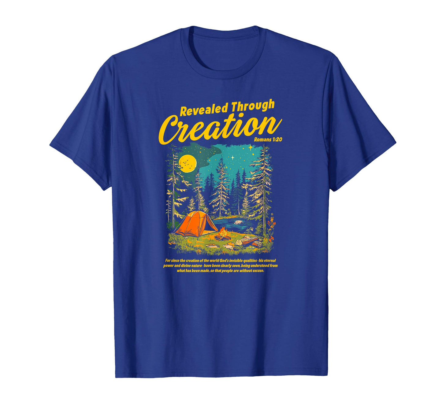 Through Creation Romans 1:20 Bible Verse Christian Camping T-Shirt