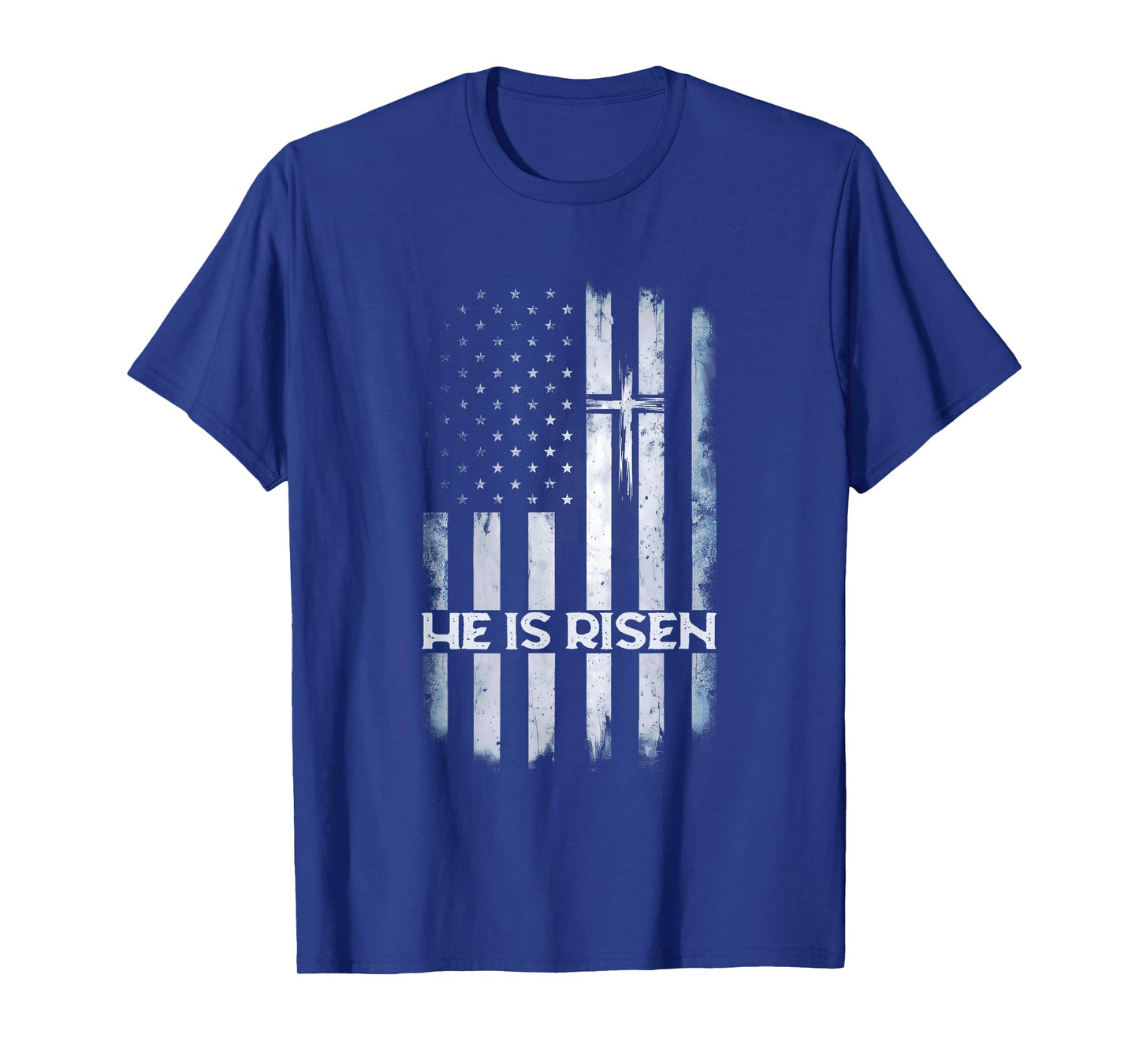 Patriotic Easter American Flag He is Risen Boys Mens Easter T-Shirt