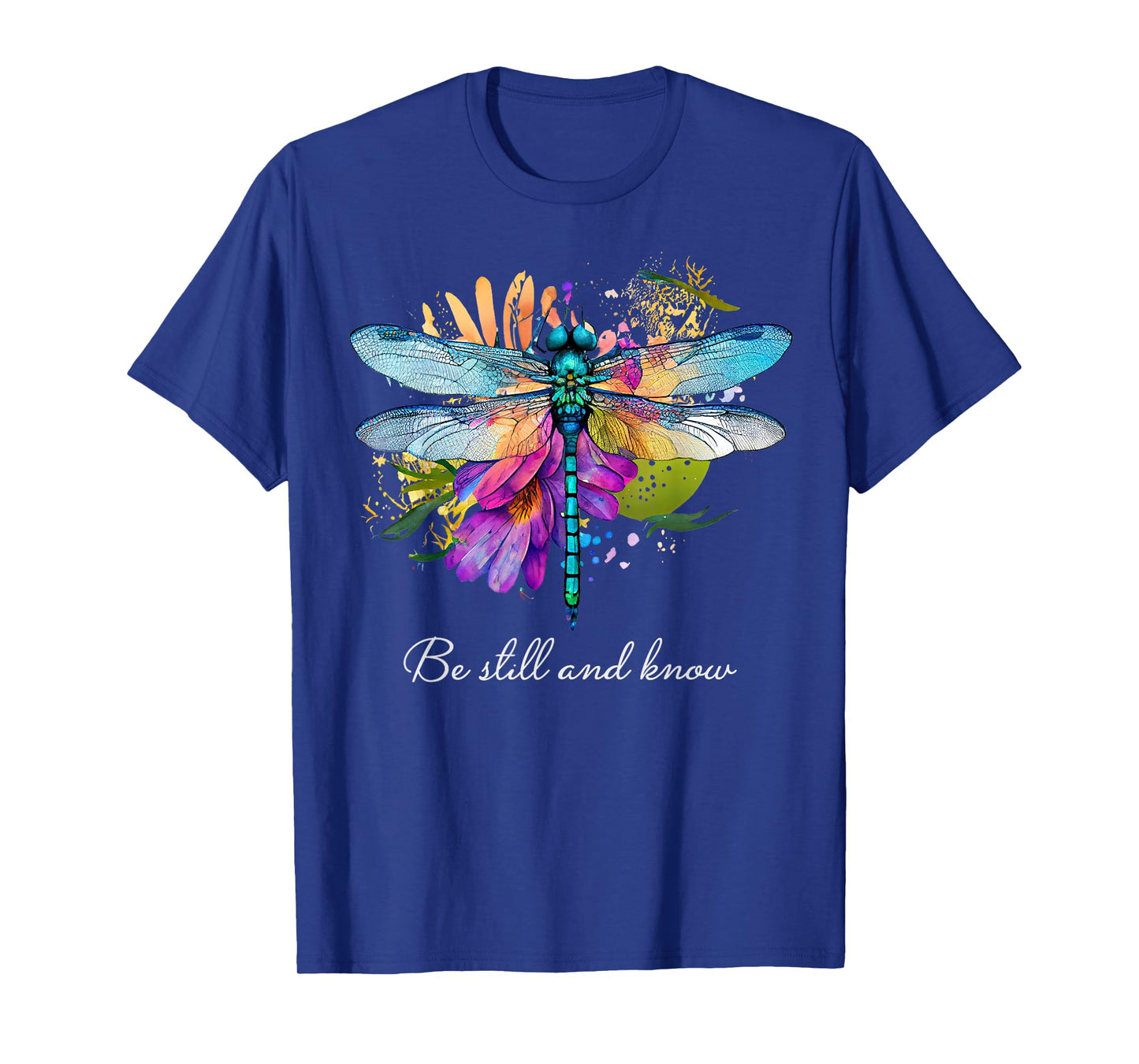 Be still and know Floral Dragonfly Christian Summer T-Shirt for Men Women Kids