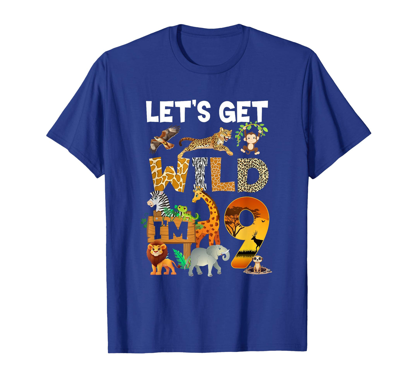 9 Year Old Zoo Birthday Safari Jungle Animal 9Th Bday T-Shirt