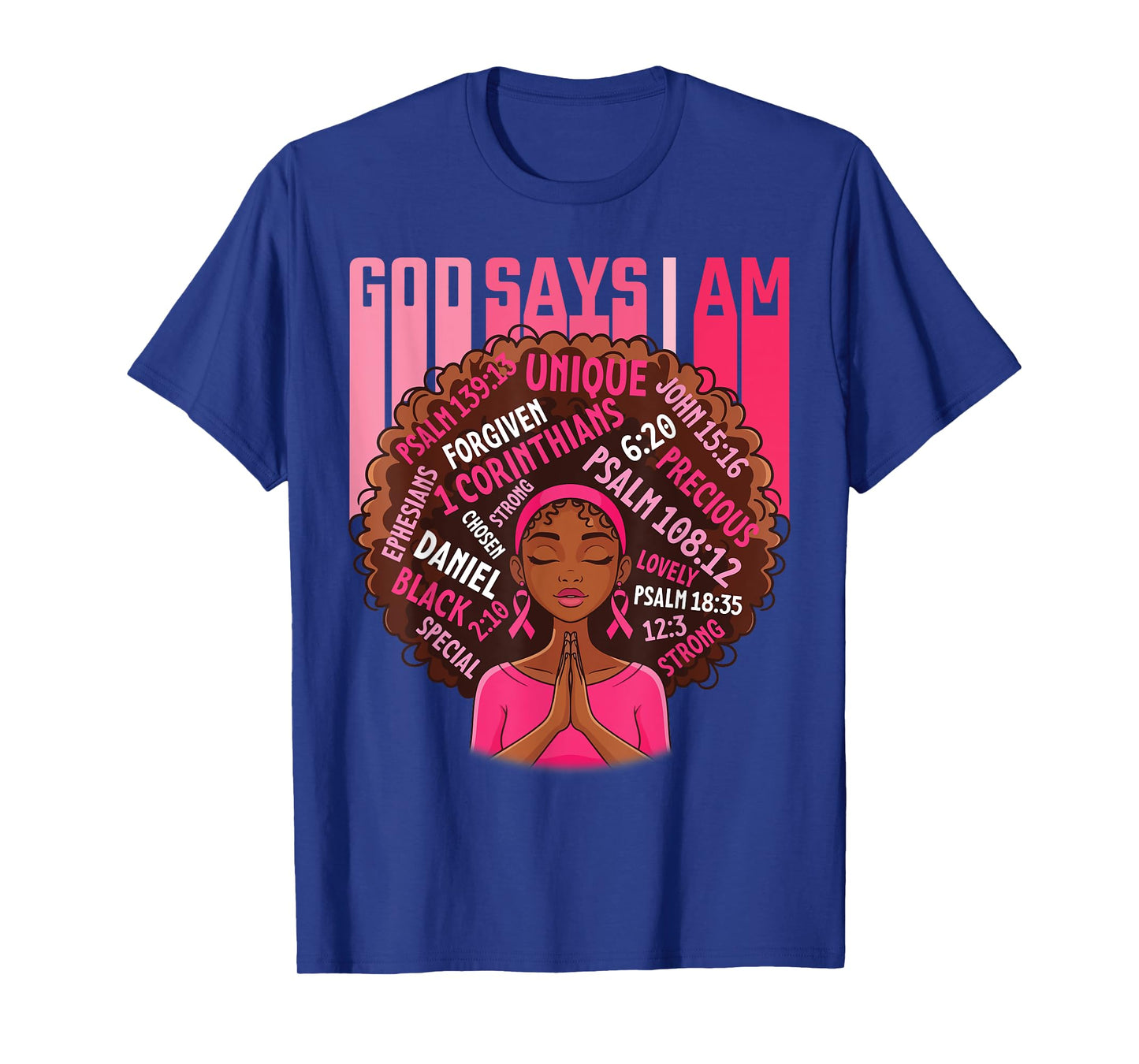 Cute Girl God Says I'm Blessed Survivor Breast Cancer Prayer T-Shirt