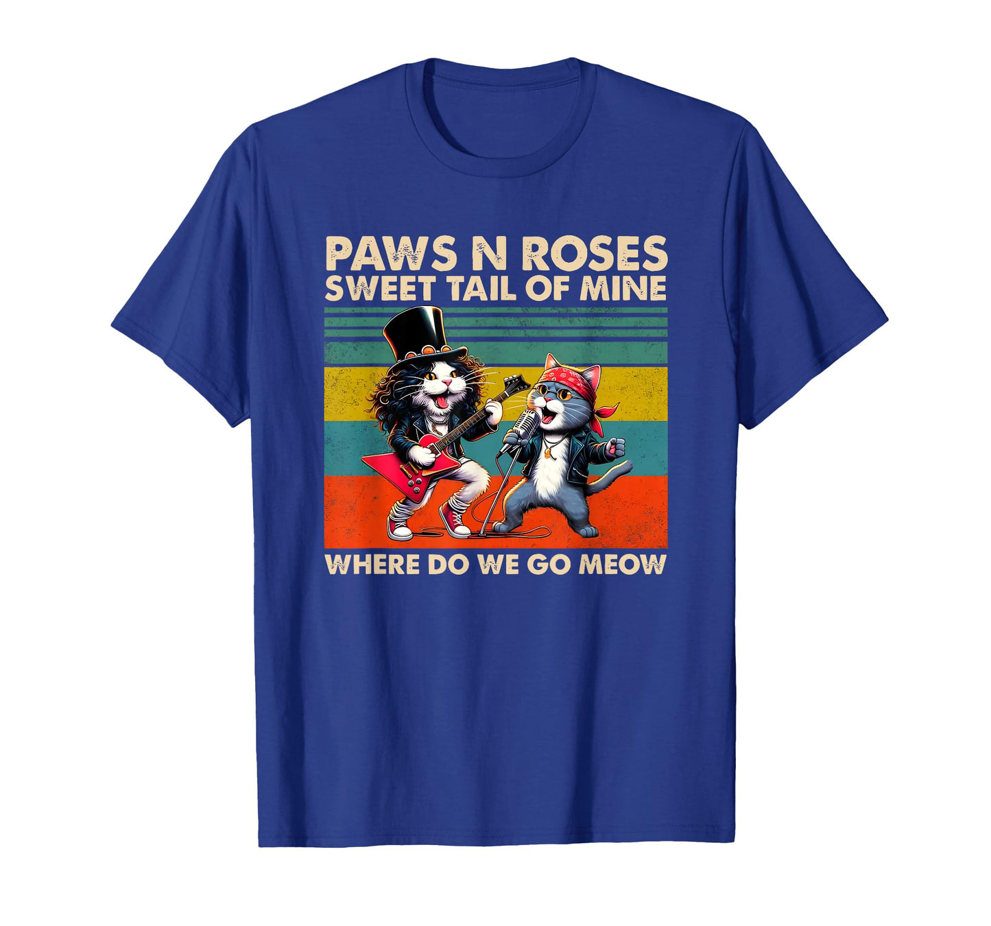 paws n roses sweet tail of mine where do we go meow T-Shirt