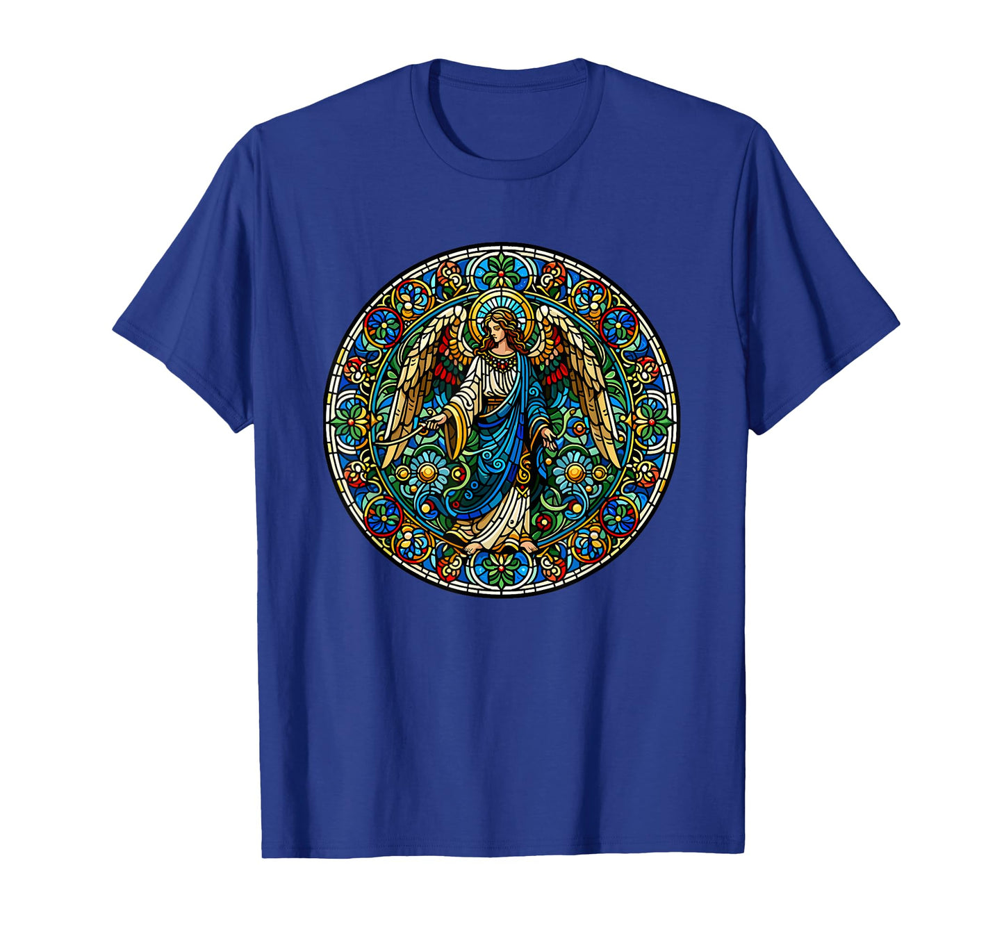 Stained Glass Saint Archangel Raphael T-Shirt