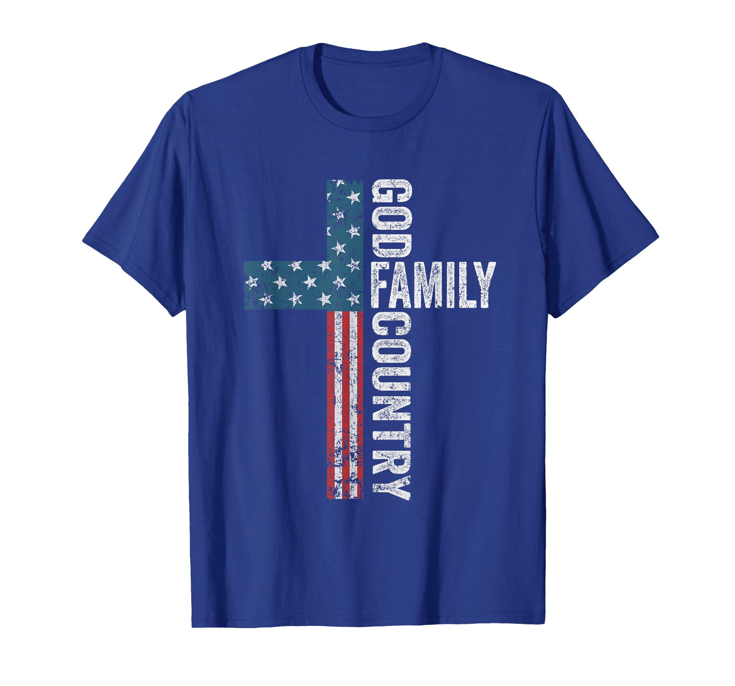God Family Country - Patriotic Freedom Christian USA Cross T-Shirt