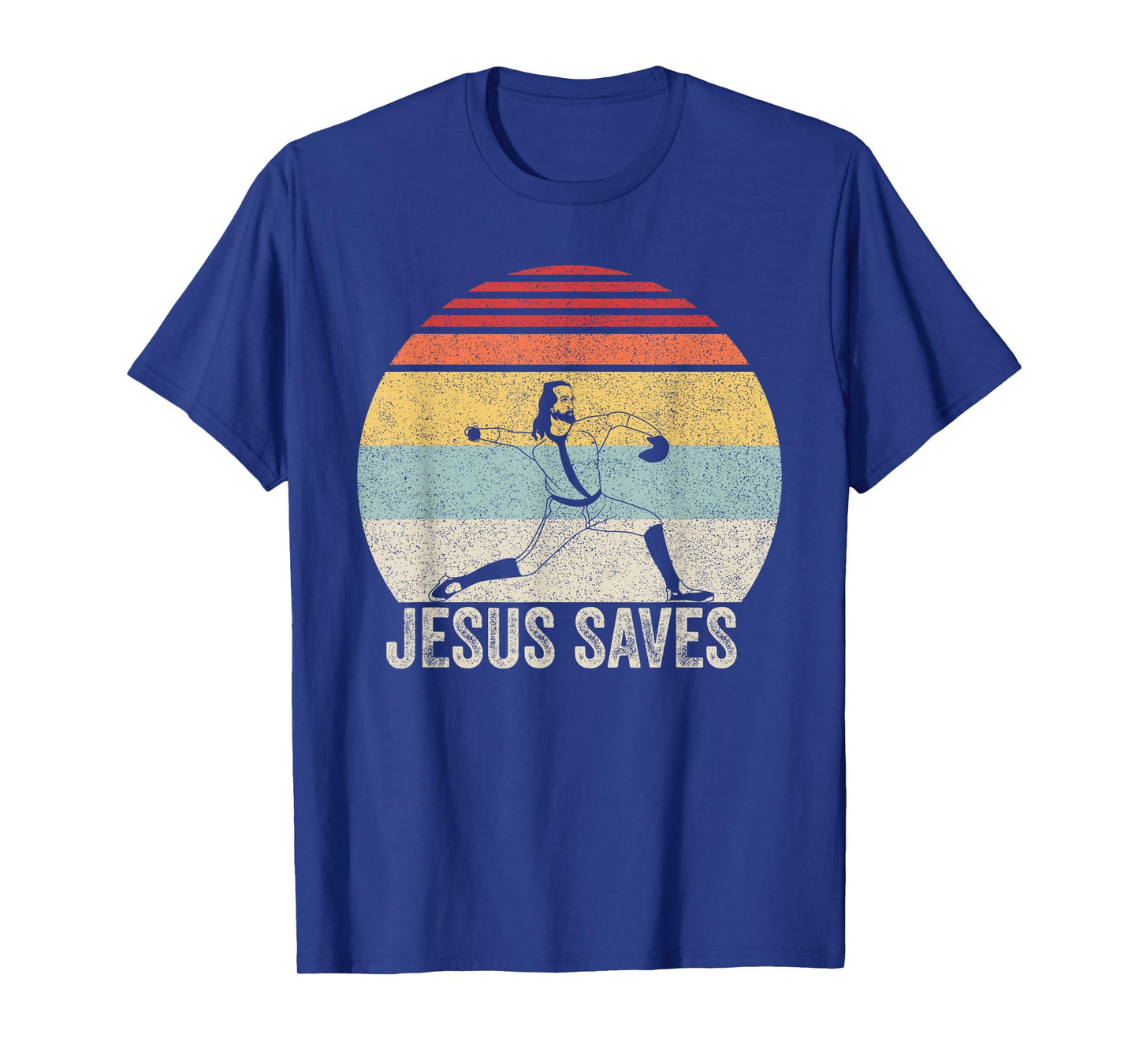 Retro Jesus Saves Baseball Shirt Religious Christian Faith T-Shirt