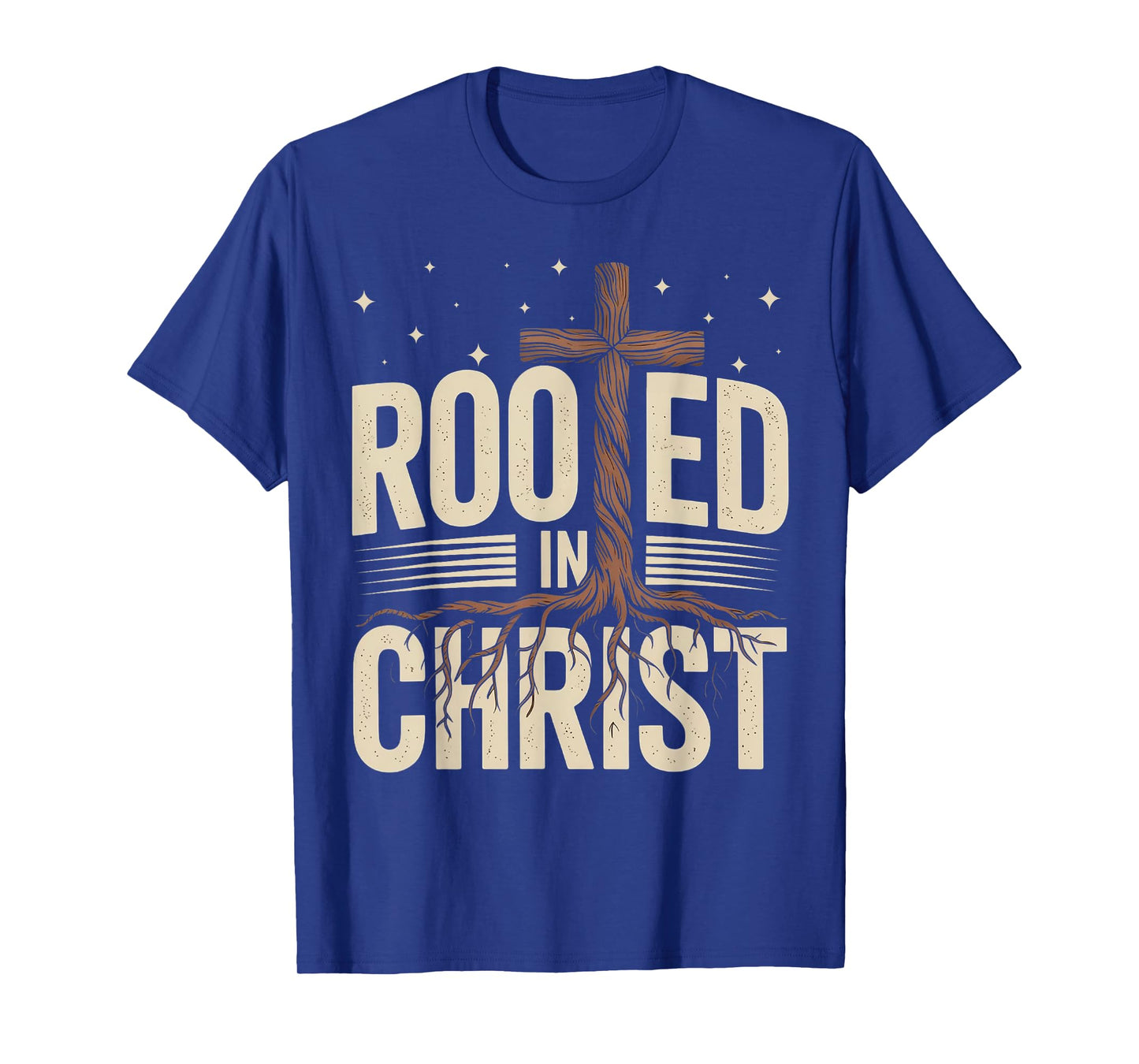 Rooted In Christ Jesus Cross Christian Faith Religious T-Shirt