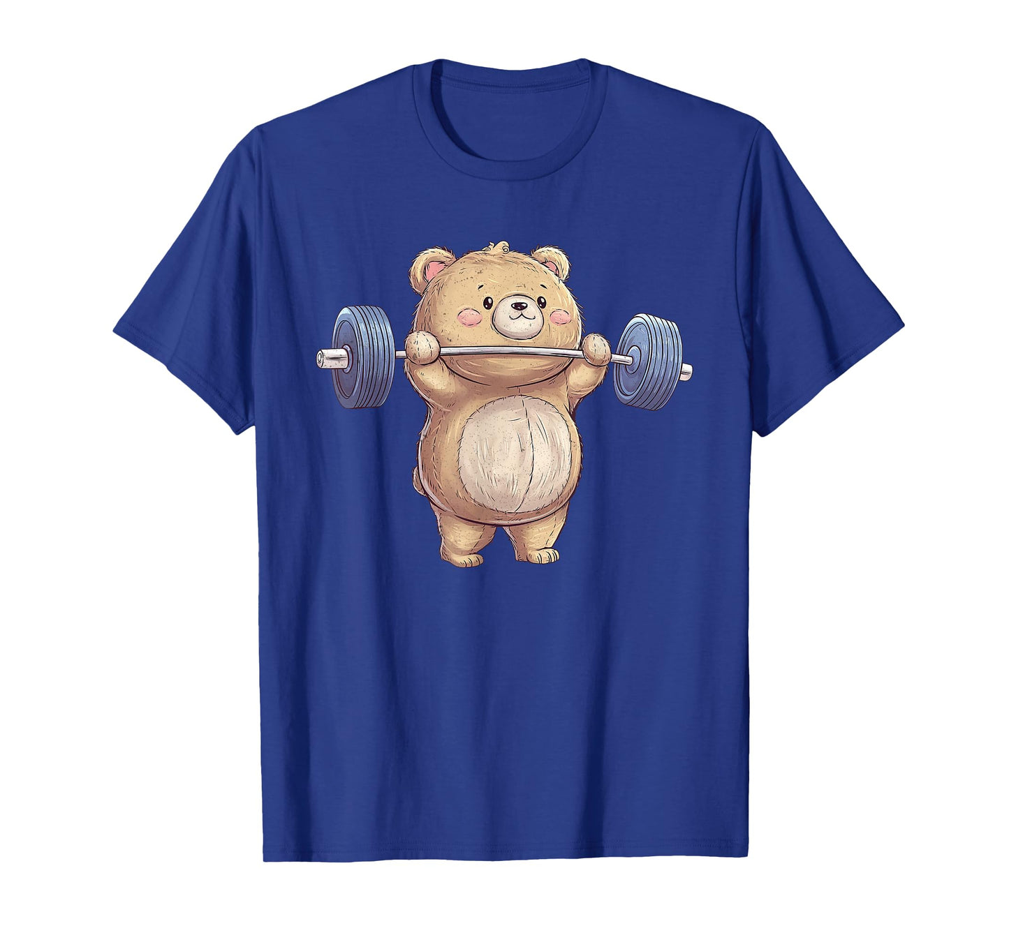 Cute Teddy Bear Lifting Weights Gym Workout Animal T-Shirt