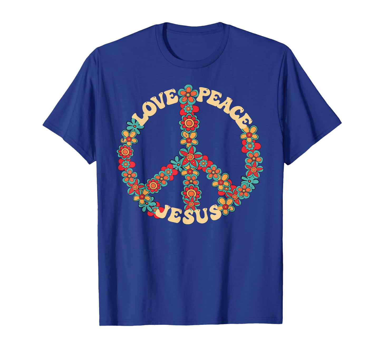 Love peace Jesus christian fun 60s 70s Costume Groovy Hippie T-Shirt