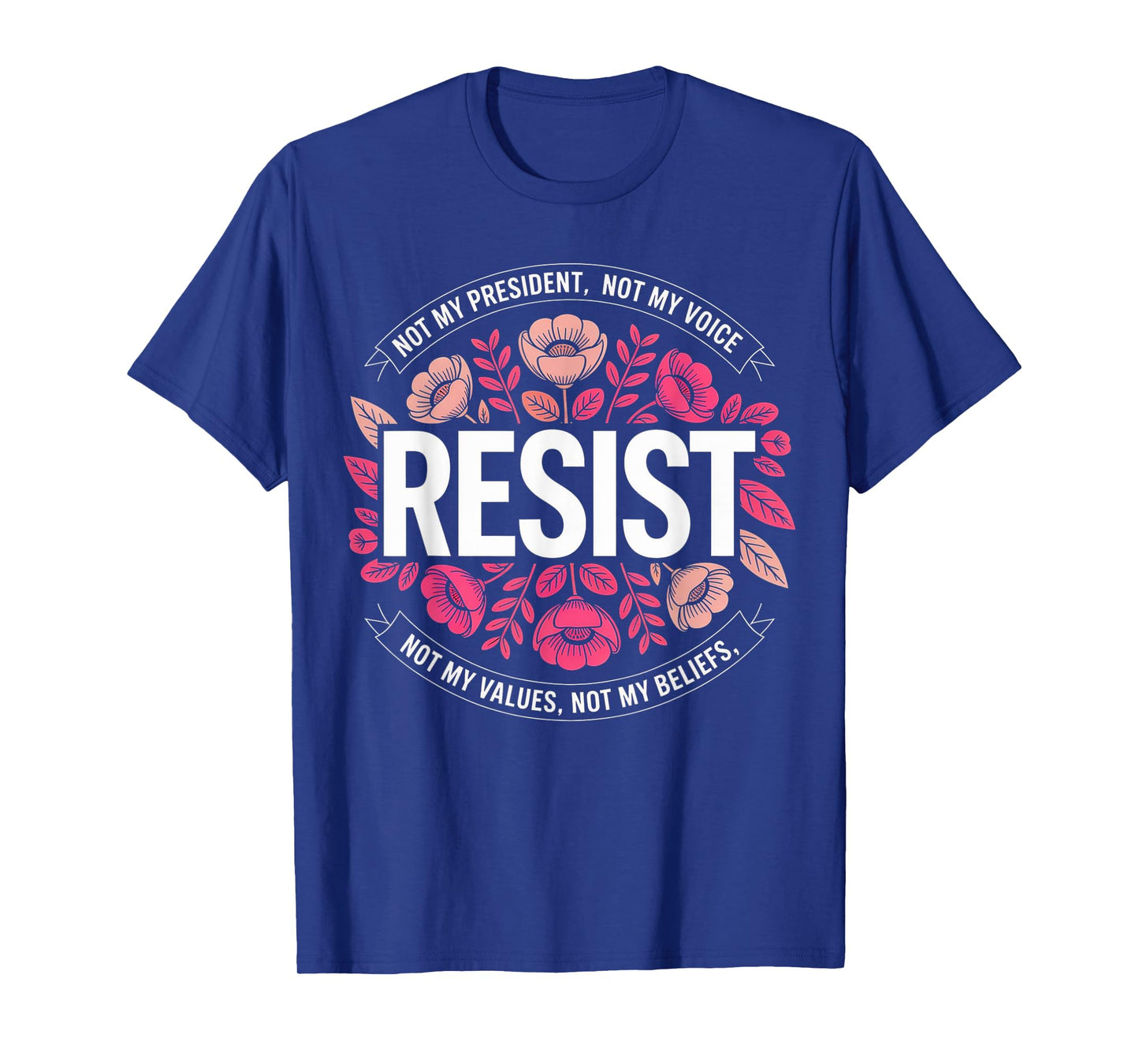 Democrat Womens Floral Resist patriotic democratic USA T-Shirt
