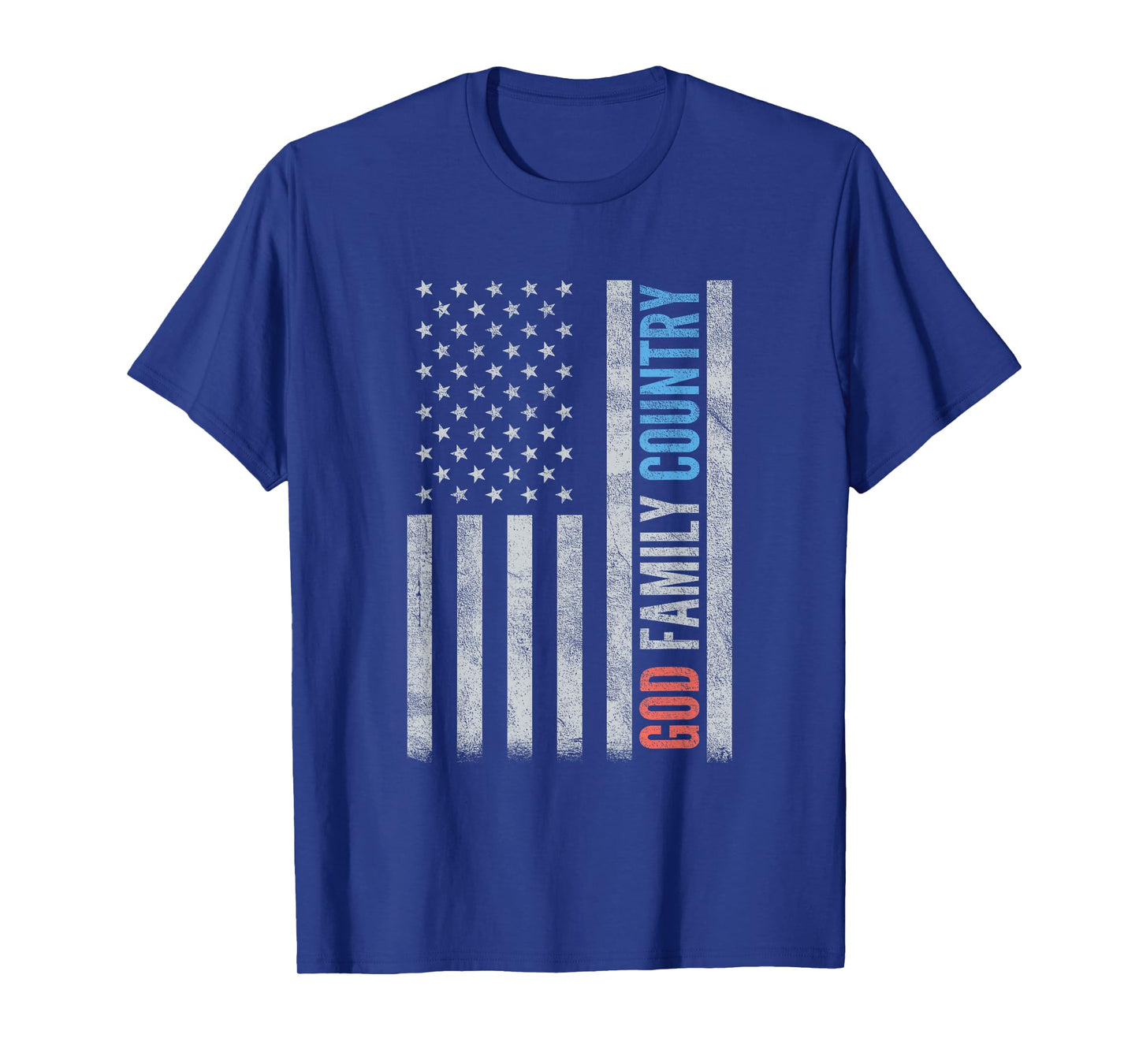 God Family Country with US American Flag Patriotic Christian T-Shirt