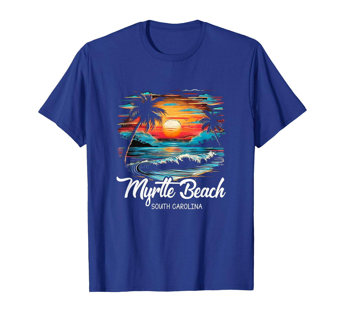Family Vacation Retro Sunset South Carolina Myrtle Beach T-Shirt