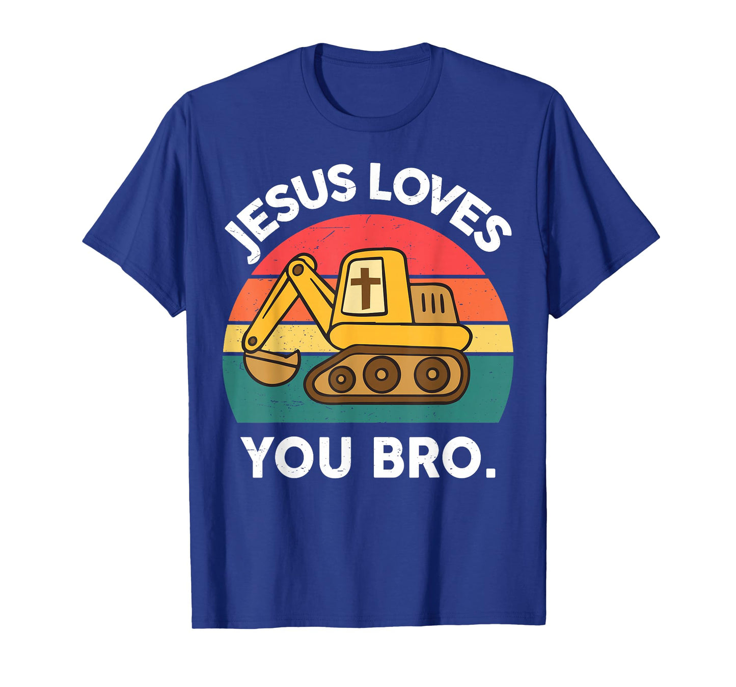 Kid Jesus Love You Bro Funny Christian Boy Toddler Excavator T-Shirt