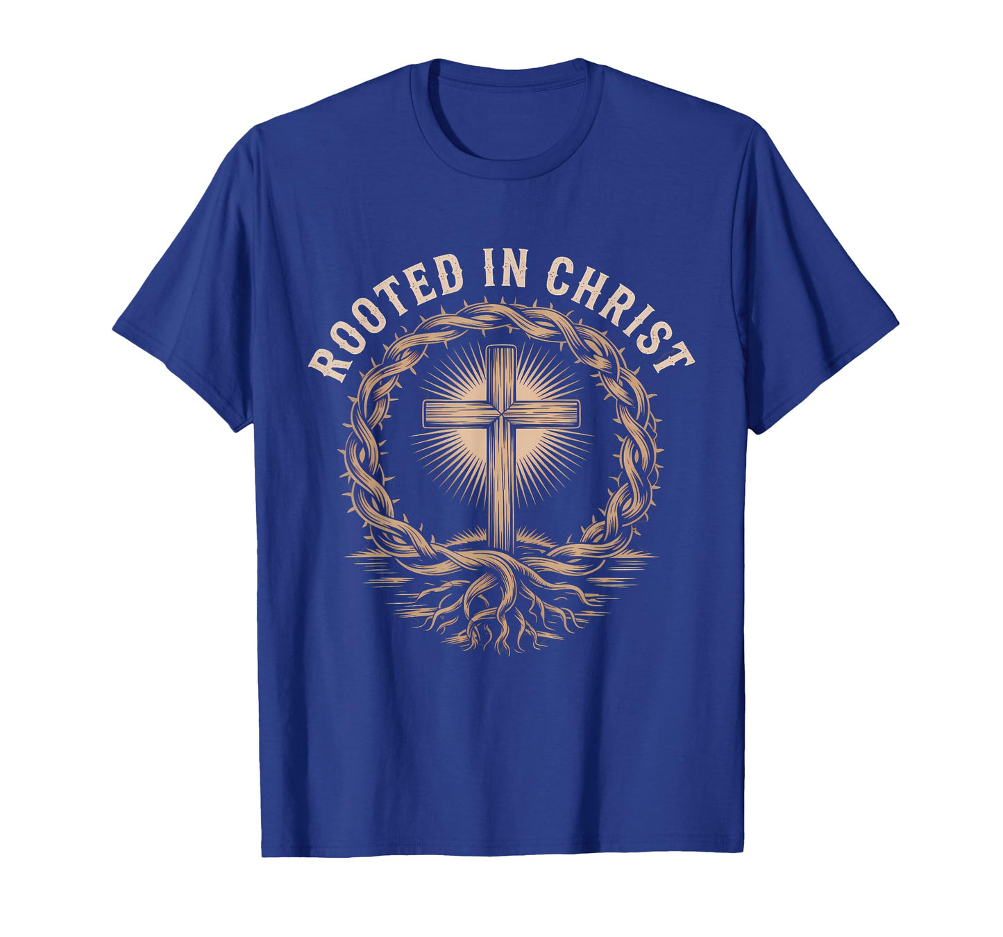 Rooted in Christ Christian Faith Jesus Cross T-Shirt
