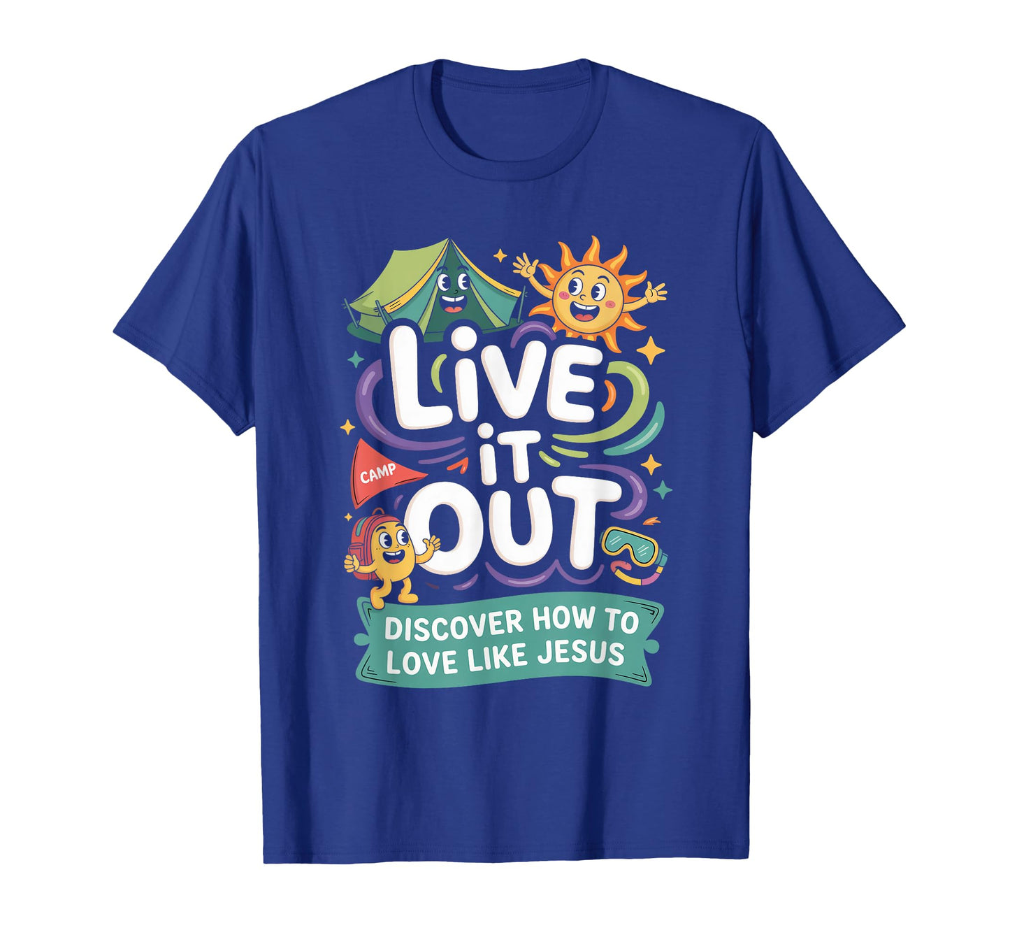 Live It Out Love Like Jesus VBS 2025 Christian Camping T-Shirt