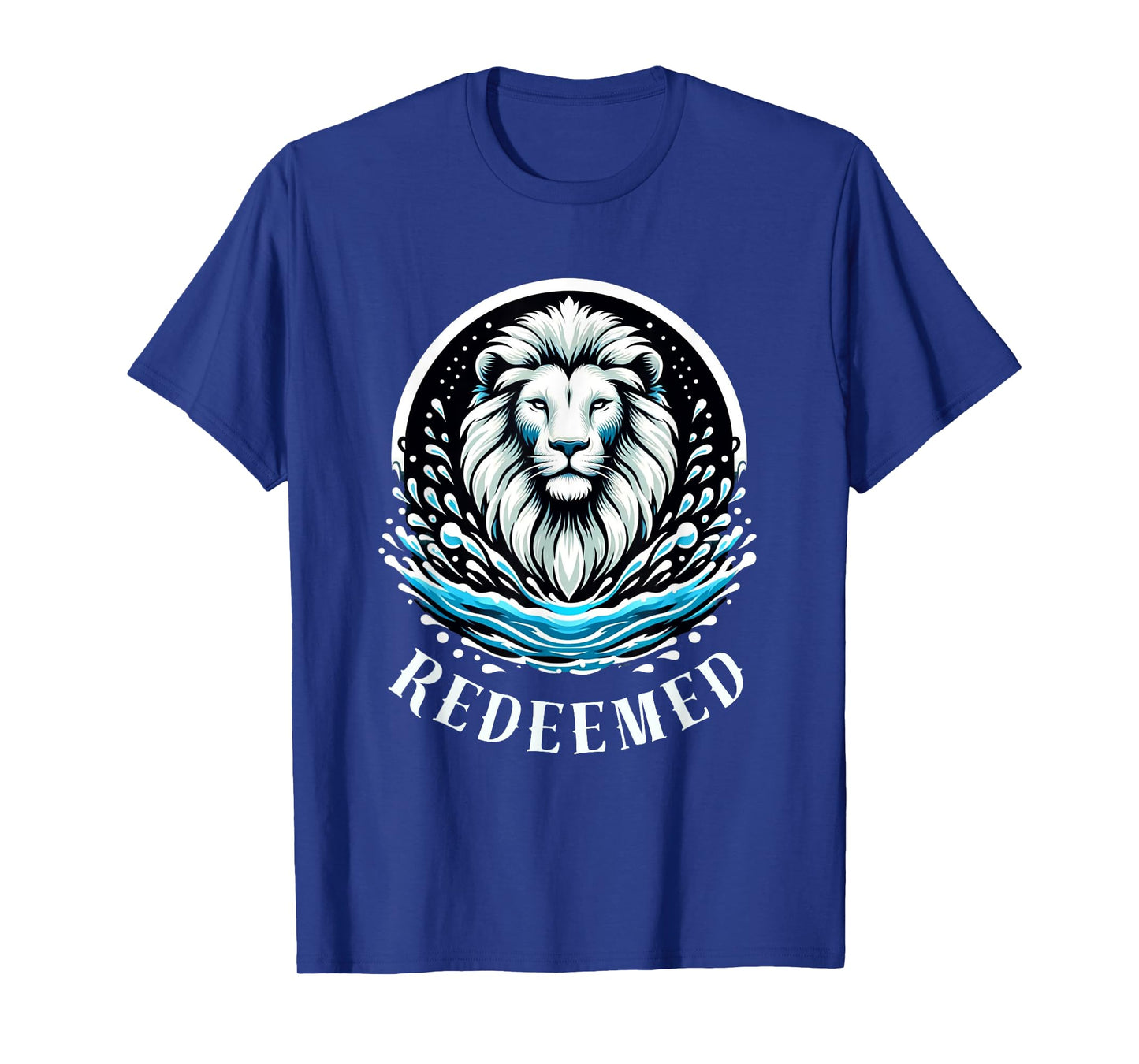REDEEMED, LION Christian Men's Baptism T-Shirt