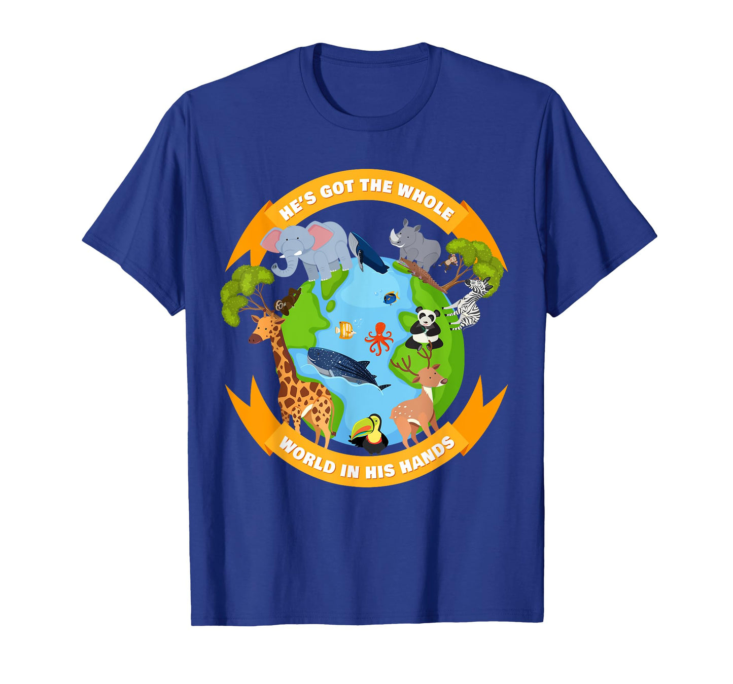 He's Got The Whole World in His Hands – Faith Kids Animals T-Shirt