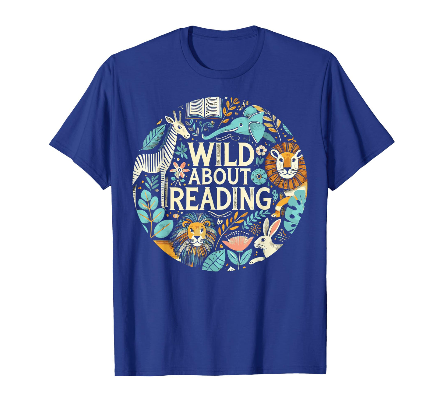 Wild About Reading Zoo Animals for Bookworm Book Reader T-Shirt